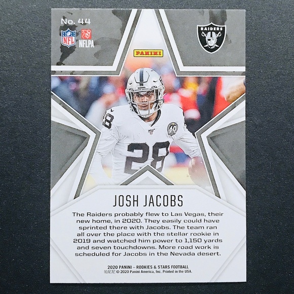 Josh Jacobs - 2020 Rookies and Stars #44 - Picture 2 of 2
